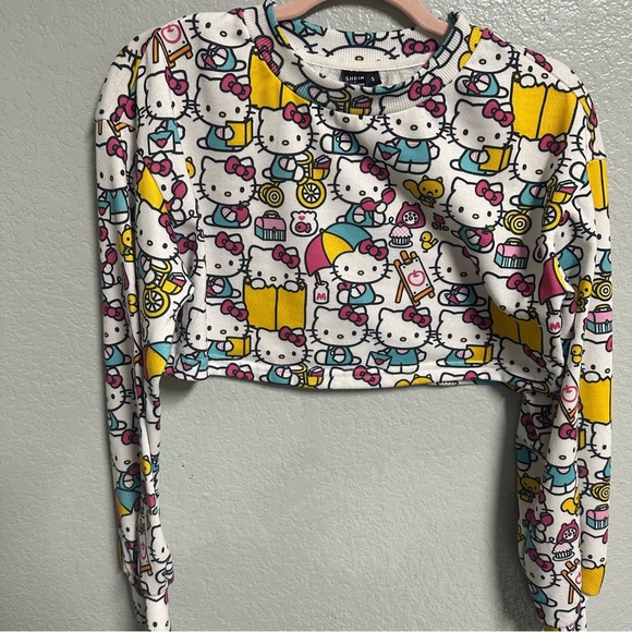 Hello kitty crop top sweatshirt pullover hello kitty Sanrio - Picture 1 of 4